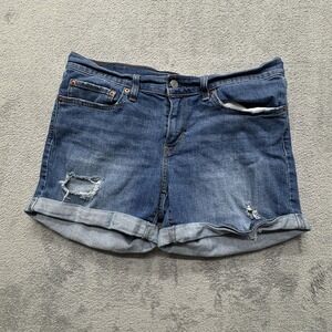 Levis Shorts‎ Womens 30 Measured 32x4 Denim Distressed Rolled Hem Casual Summer